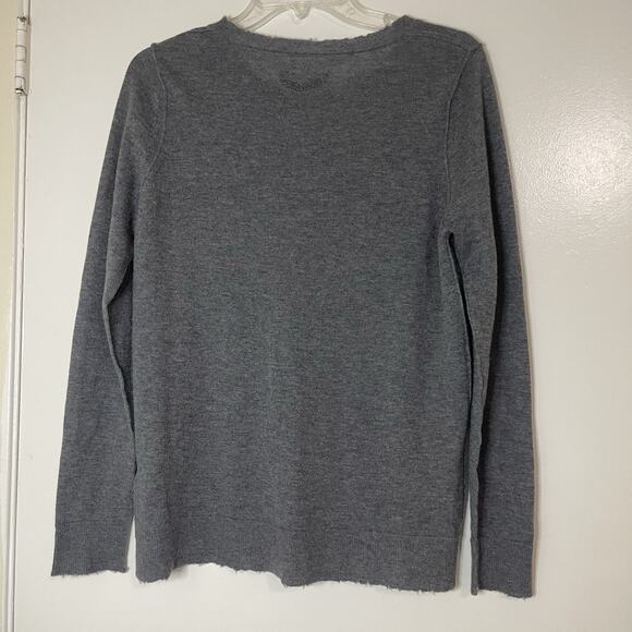 Zadig & Voltaire gray long sleeve lightweight cashmere sweater medium -read - Picture 6 of 6